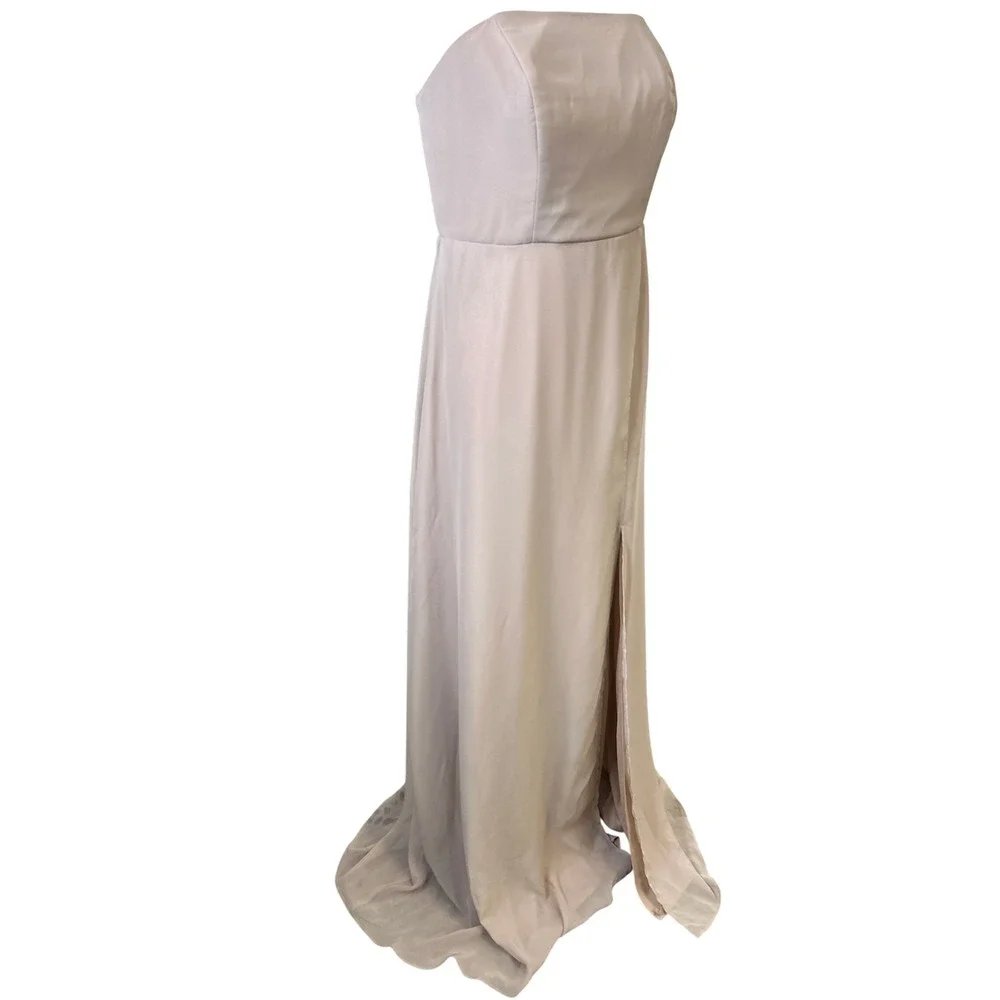 Birdy Grey Chris Prom Bridesmaid Evening Formal Dress in Taupe XL NEW - Picture 7 of 10